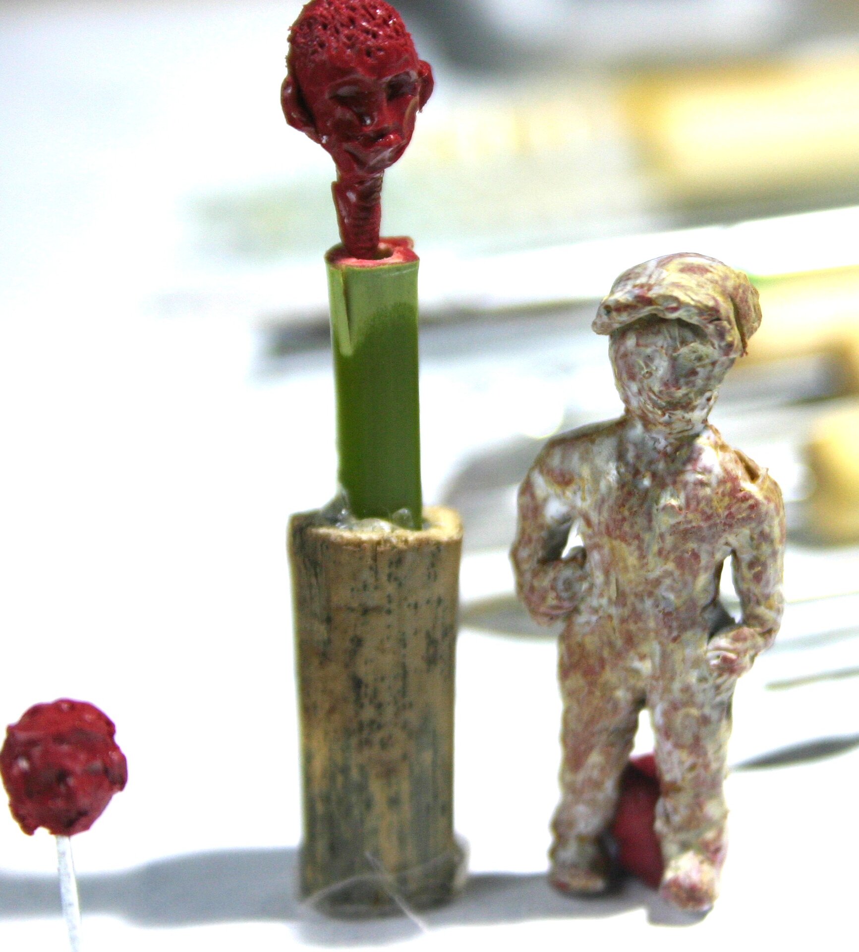 Figure in progress on the holder