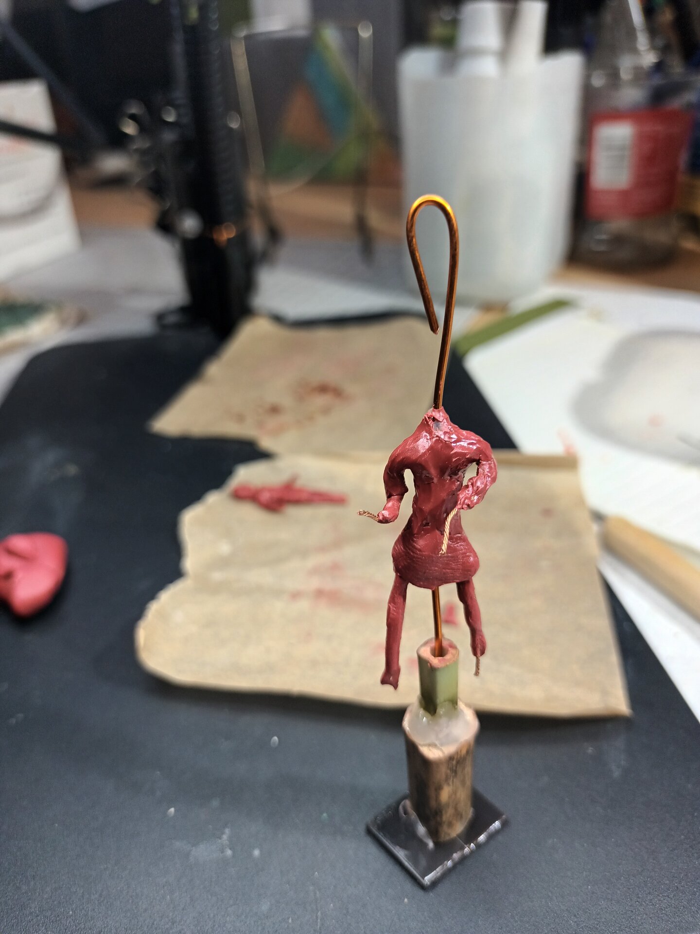 Custom holder tool to support delicate clay work