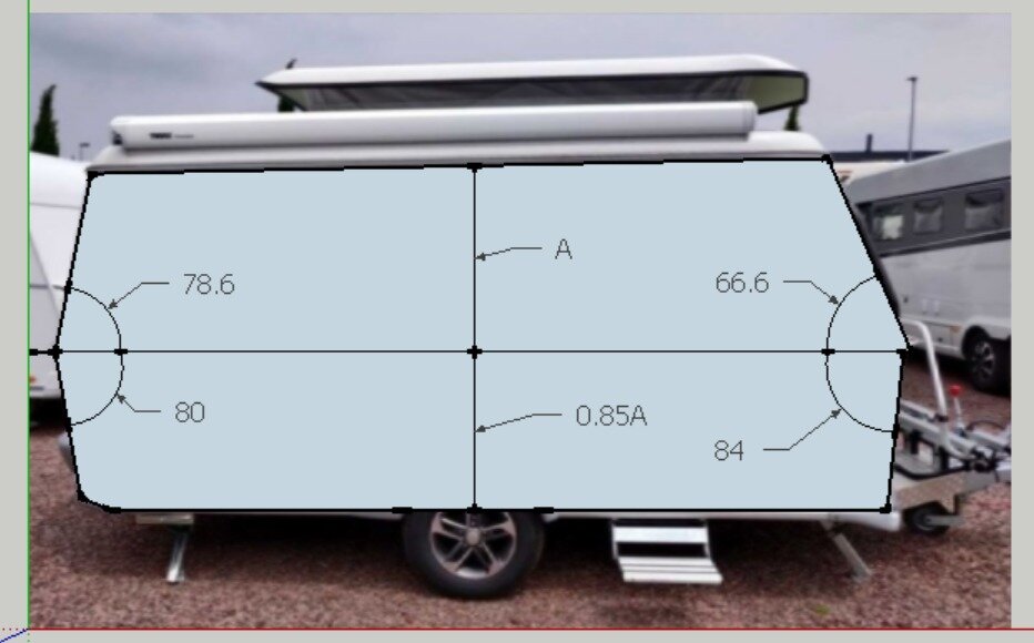 Side view with angles