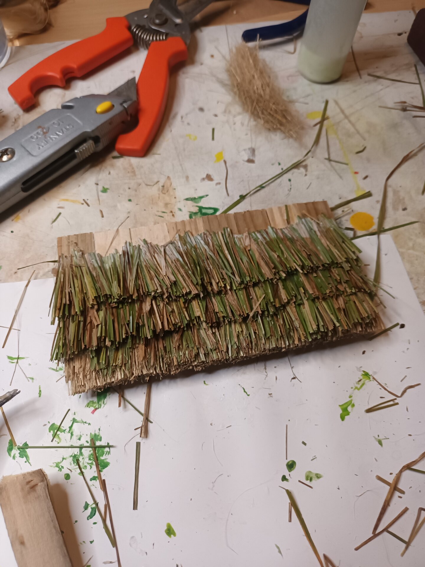 Thatching in progress