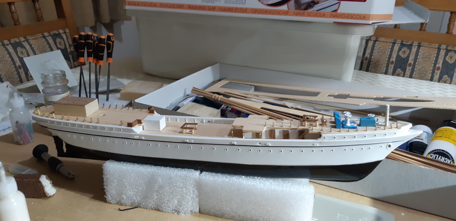 Work in progress showing detail work