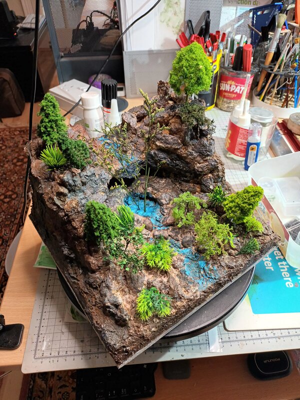 The cliff structure ready for water effects