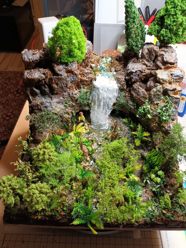 Feeding river at cliff top