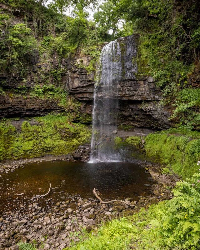 Vertical waterfall drop
