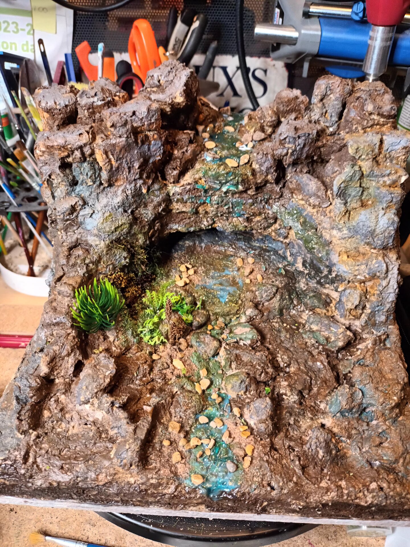 Ground-level vegetation detail at cliff base