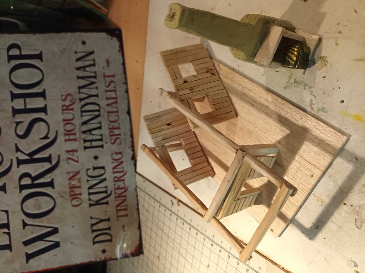 Framed walls before assembly