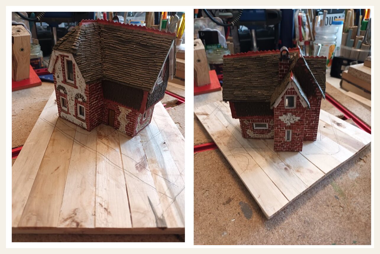 Fitting the cottage on the base